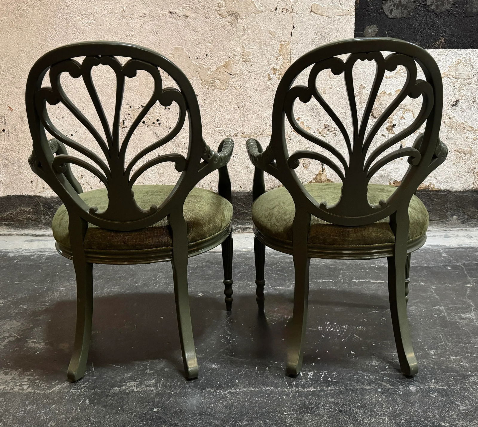Pair of Vintage Neoclassical Revival "Prince of Wales" Fan Back Armchairs - Fully Restored - 4