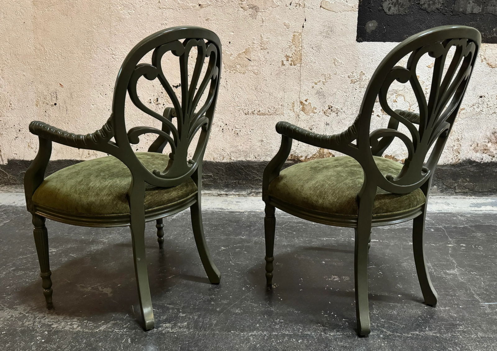 Pair of Vintage Neoclassical Revival "Prince of Wales" Fan Back Armchairs - Fully Restored - 5