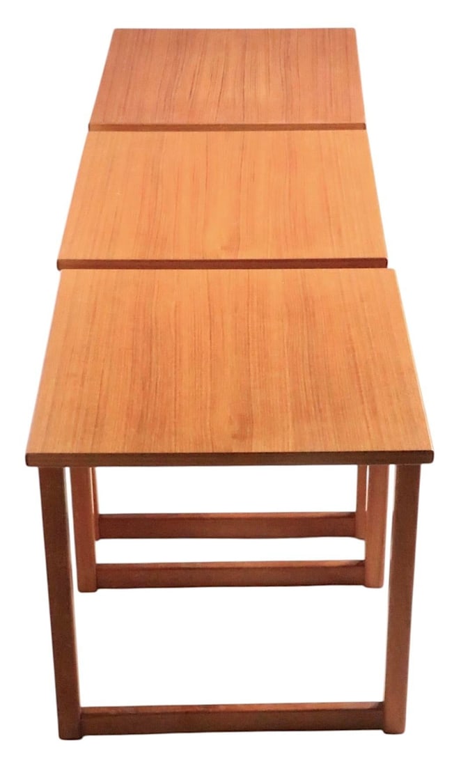 Mid Century Danish Modern Teak Cube Table Nest Att. To Kai Kristiansen for Vildberg Mobelfabrik Mode - 10