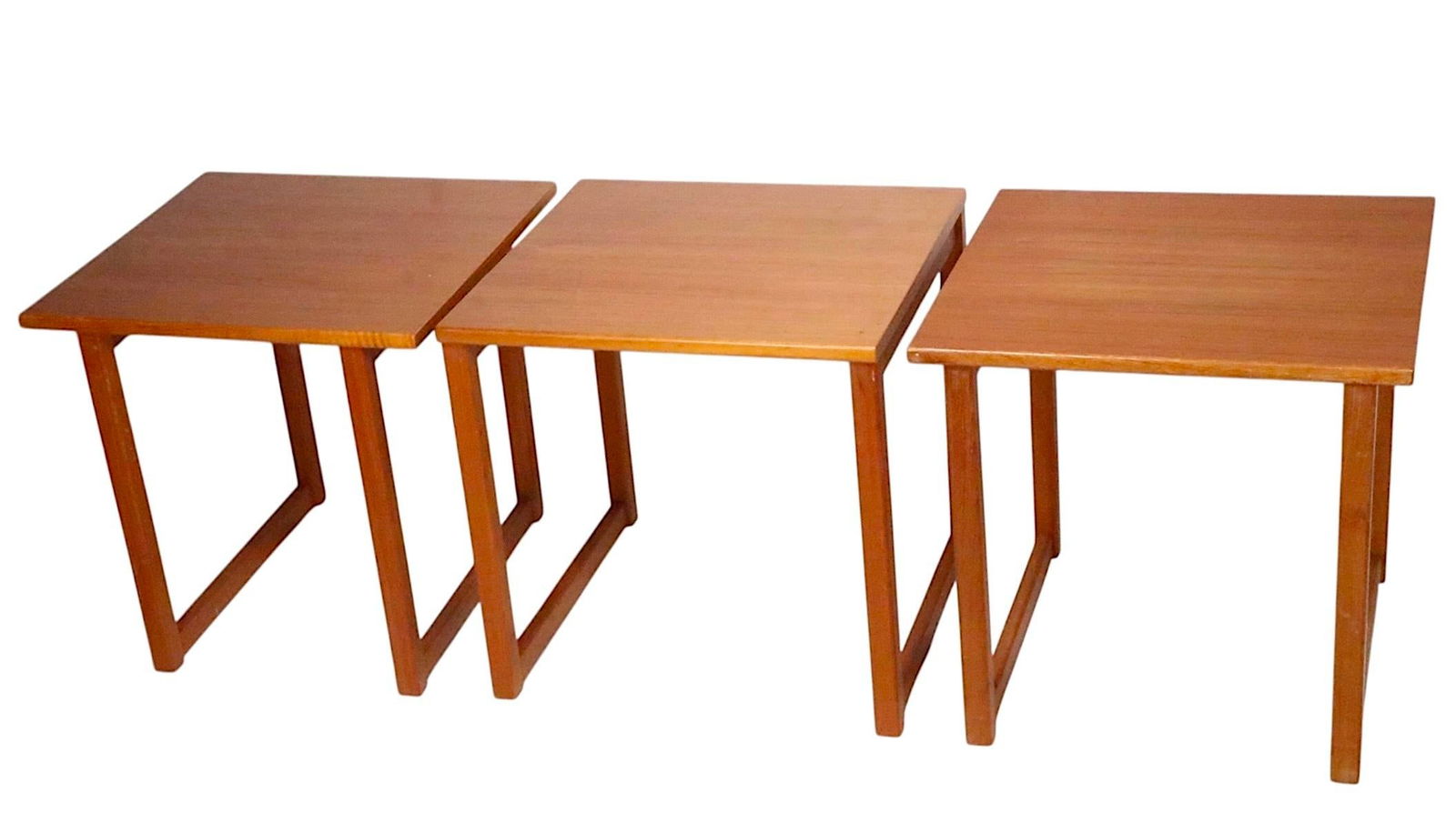 Mid Century Danish Modern Teak Cube Table Nest Att. To Kai Kristiansen for Vildberg Mobelfabrik Mode - 6