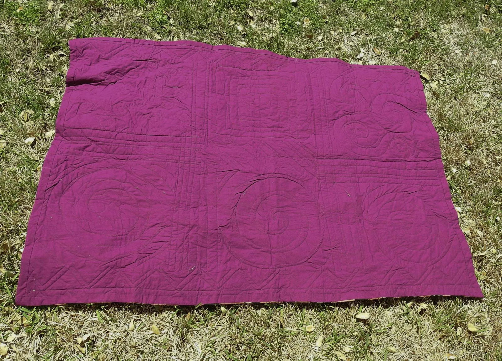 Vintage Artist Made Abstract Art Quilt - 10