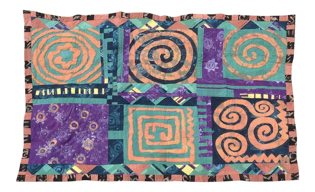 Vintage Artist Made Abstract Art Quilt (1 of 11)