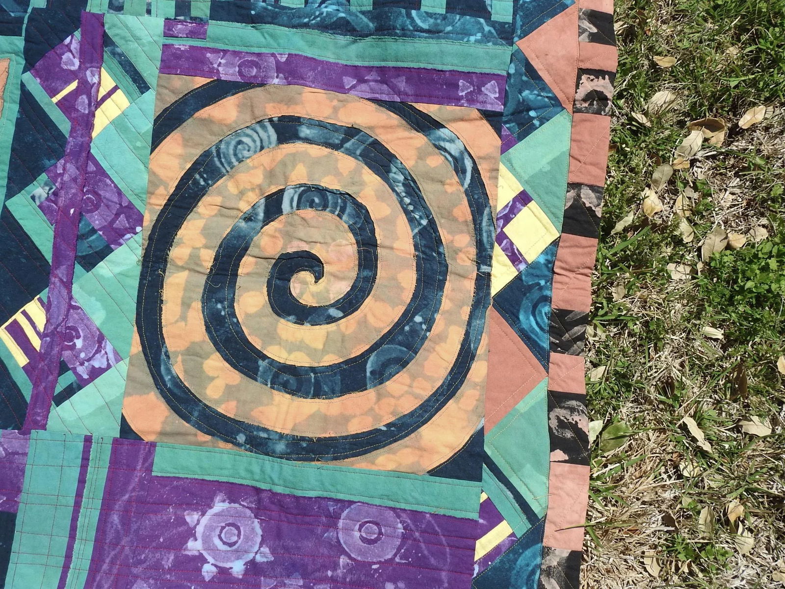 Vintage Artist Made Abstract Art Quilt - 3