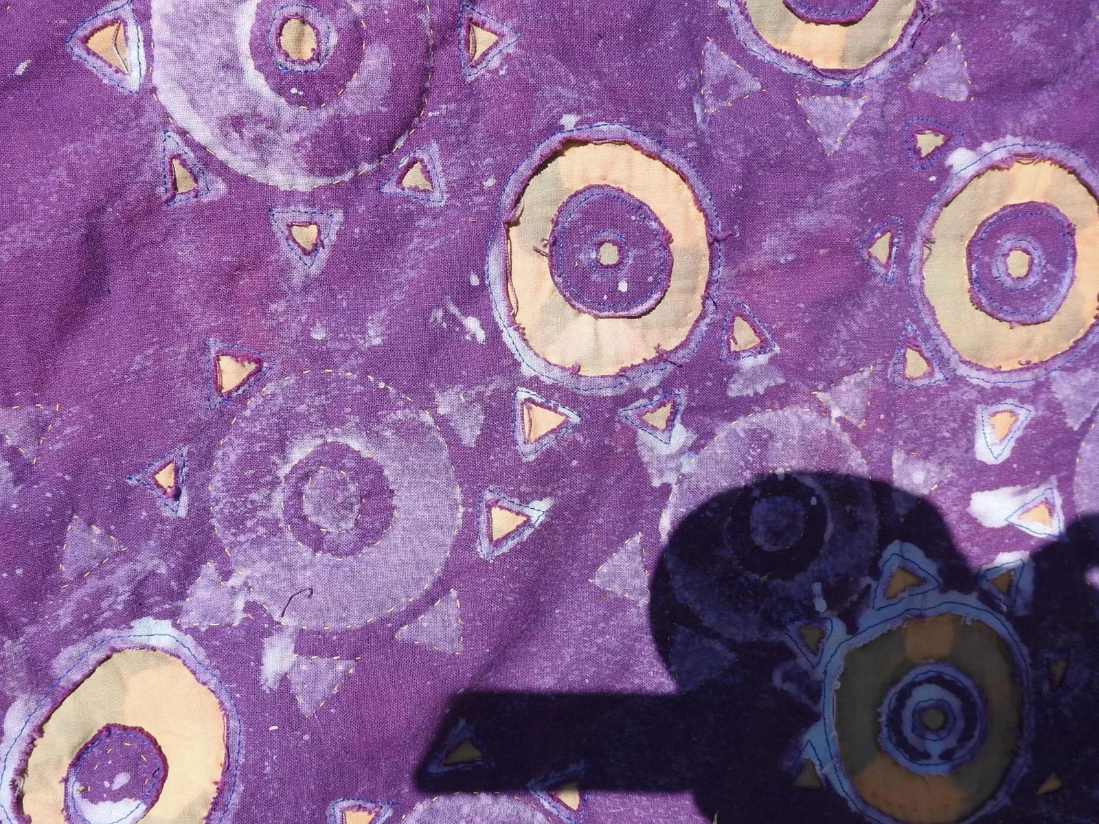 Vintage Artist Made Abstract Art Quilt - 5