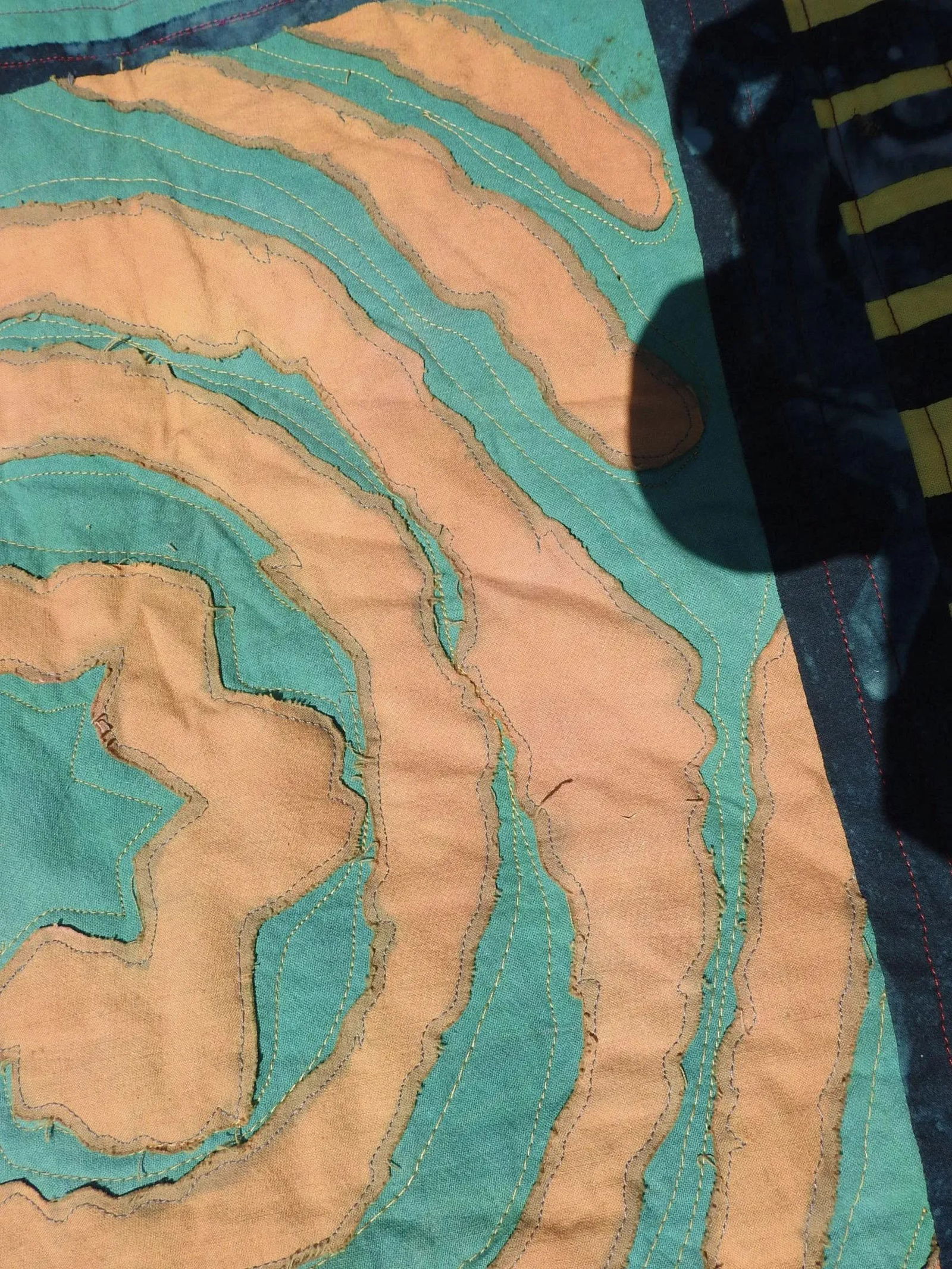 Vintage Artist Made Abstract Art Quilt - 7