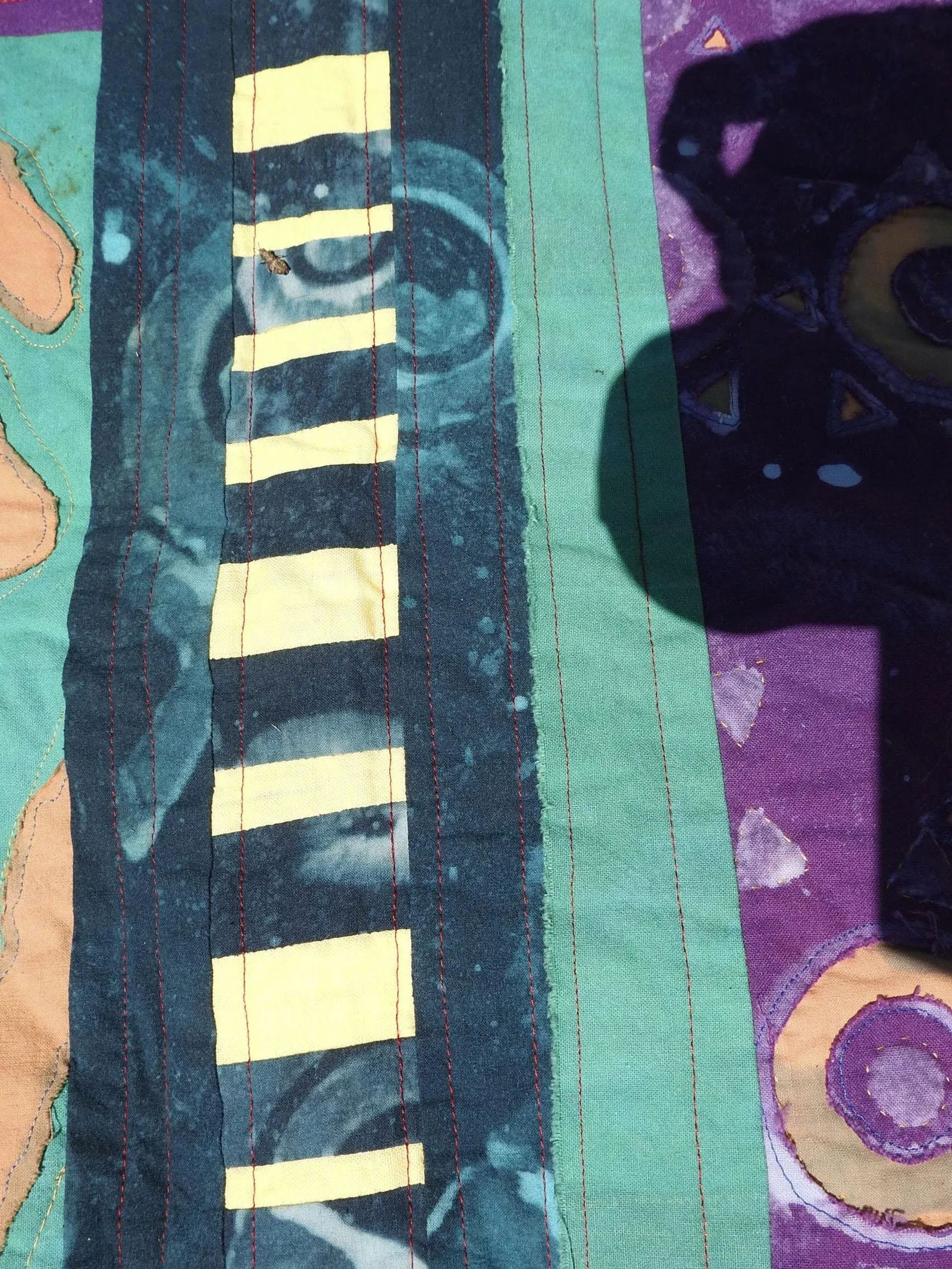 Vintage Artist Made Abstract Art Quilt - 8