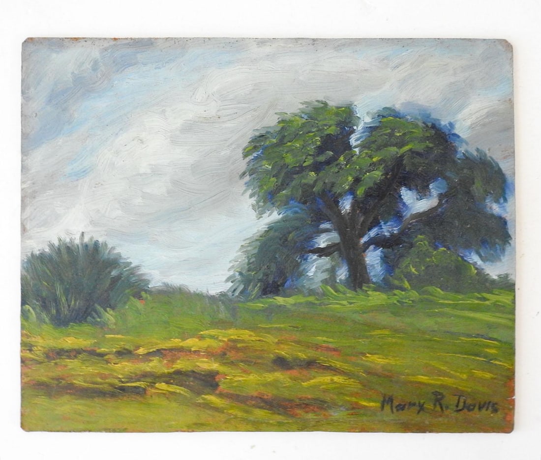 Mid 20th Century Impressionist Landscape Lone Oak Tree Painting - 3