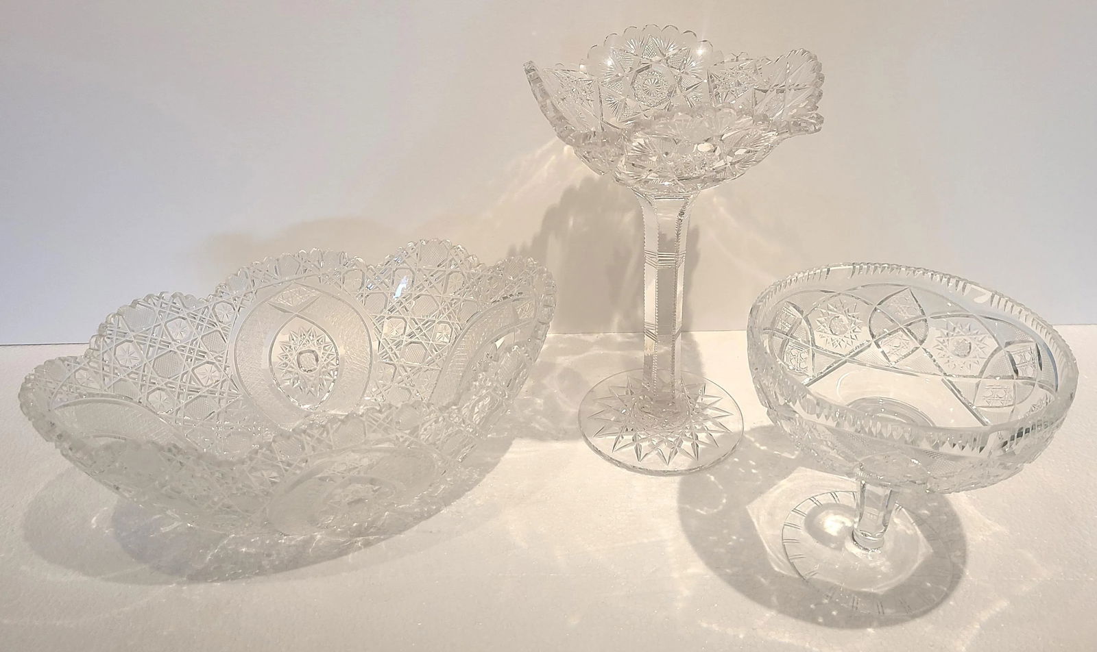 Vintage Czech Bohemian Queens Lace Bowl Set - 3 Pieces - 2