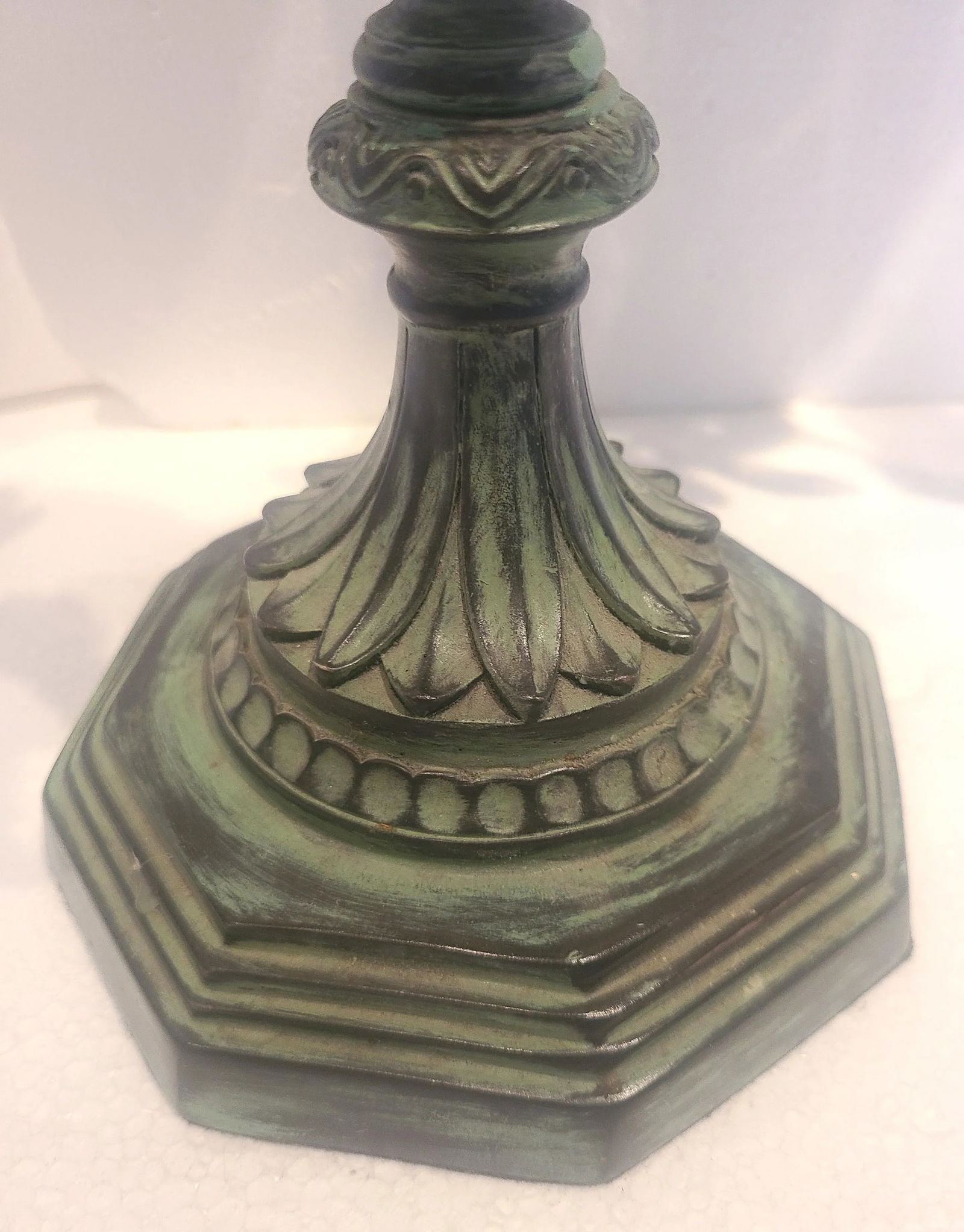 Late 20th Century Shabby Chic Candelabras with Yellow Crystals - a Pair - 4