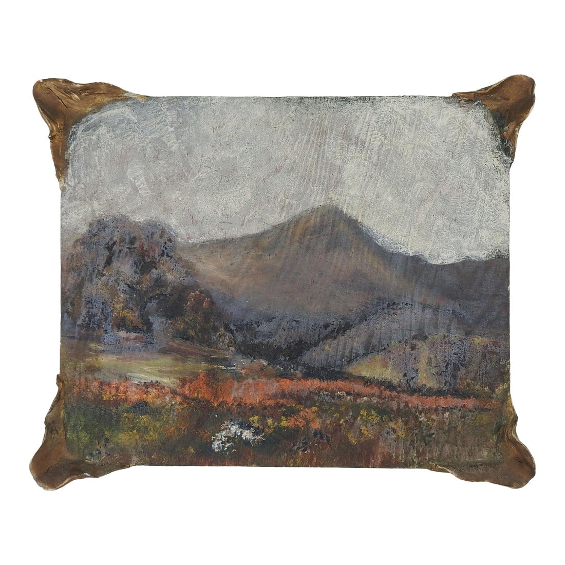 Small Early 20th Century Moutain Valley Landscape Painting (1 of 2)