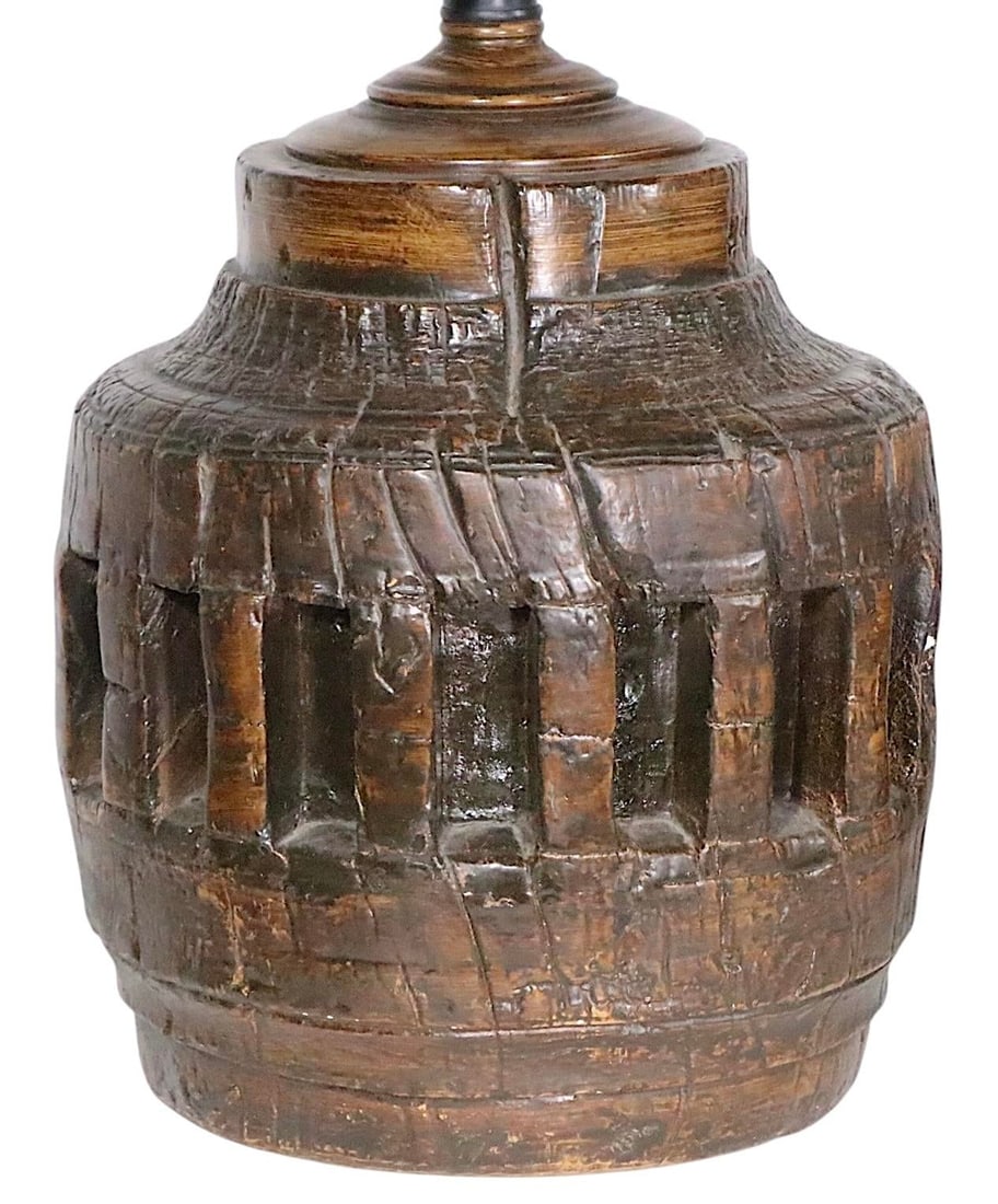 Pr. Rustic Brutalist School Wagon Wheel Table Lamps Circa 1970's - 13