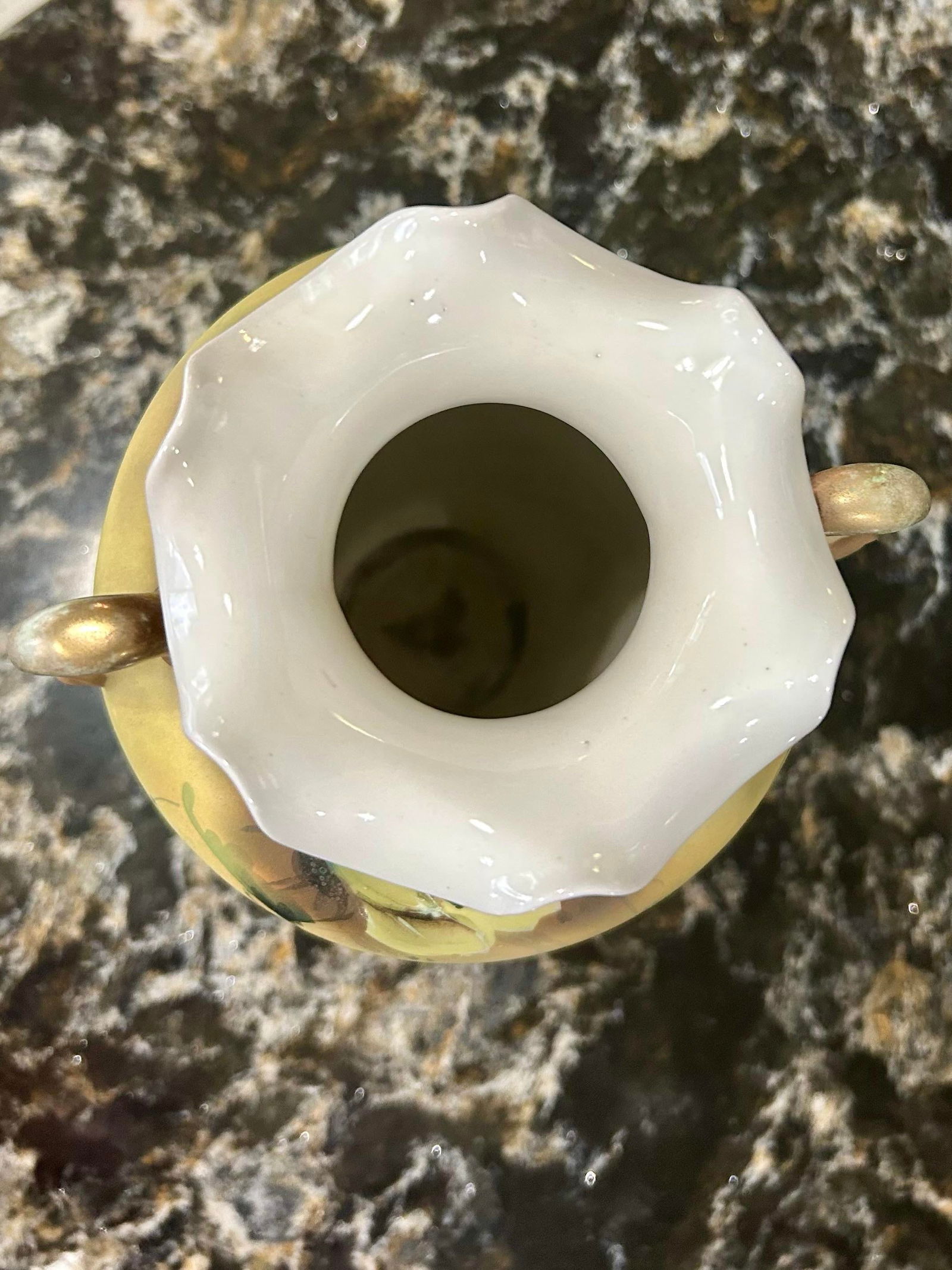 Antique, Hand-Painted, Royal Nippon Nishiki Porcelain Vase With Gilded Accents and a Ruffled Lip, Li - 12