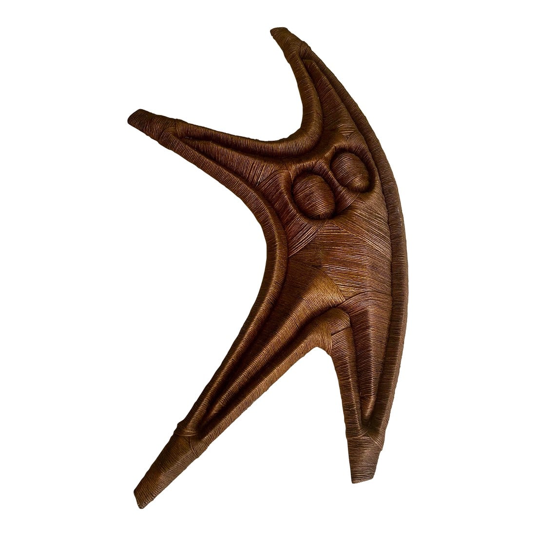 Large, George R. Bucher, String/Twine Wall Hanging/Art Sculpture, 1960's: This is a George Robert Bucher string/twine wall hanging, art sculpture, from the 1960s. To me, this sculpture looks like a celebration of a union"”when two become as one. Such a good-looking,