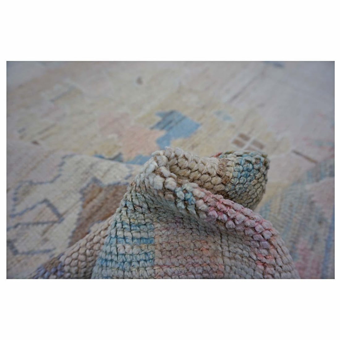 21st Century Turkish Oushak 11X15 Ivory, Brown & Slate Blue Handmade Area Rug #1144196 - 11