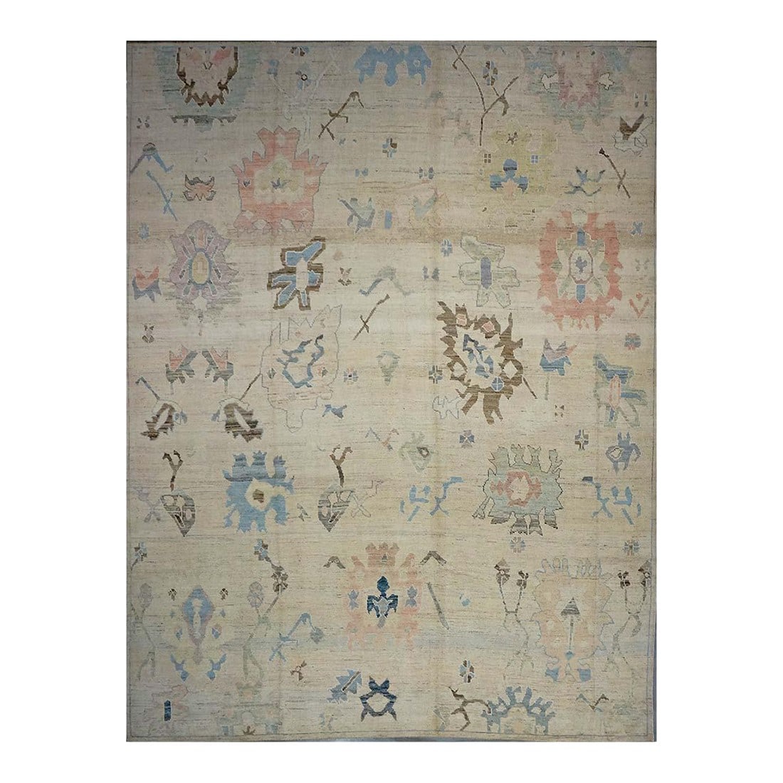 21st Century Turkish Oushak 11X15 Ivory, Brown & Slate Blue Handmade Area Rug #1144196: 21st Century Turkish Oushak 11X15 Ivory, Brown & Slate Blue Handmade Area Rug #1144196 Condition: Imperfections: No Imperfections Condition Notes: New Dimensions: Height: 0.25 in. Width: 134 in.