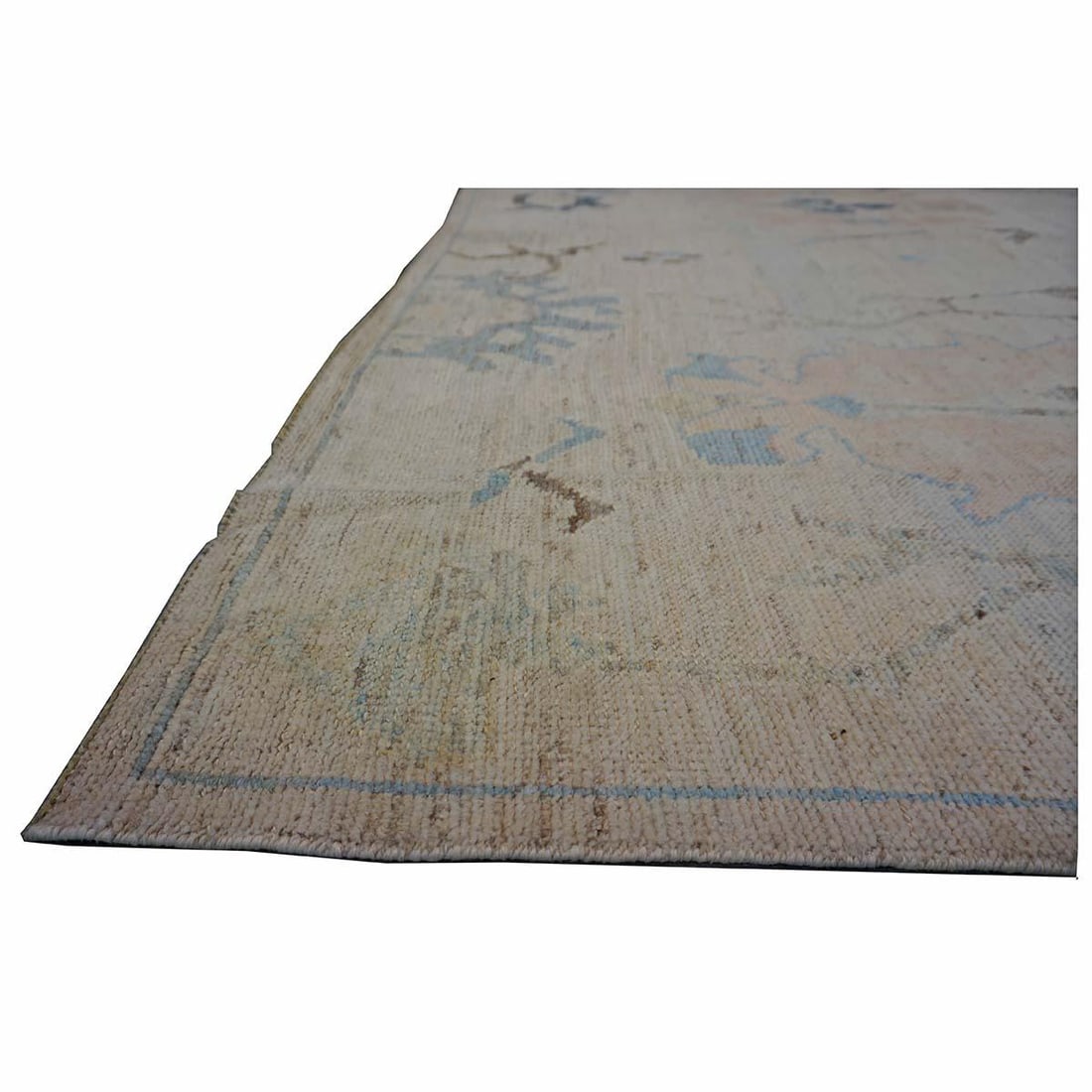 21st Century Turkish Oushak 11X15 Ivory, Brown & Slate Blue Handmade Area Rug #1144196 - 7