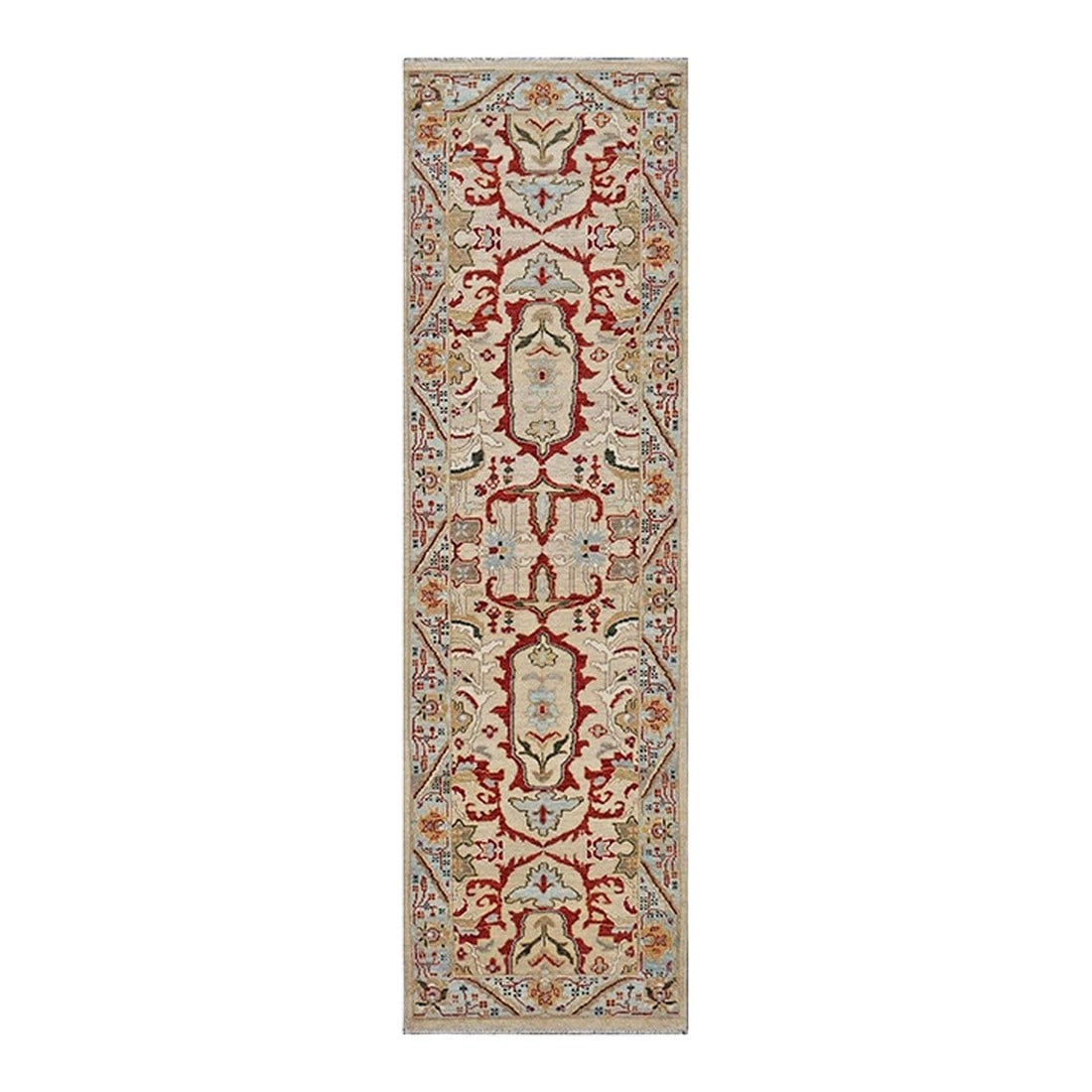 21st Century Afghan Sultanabad 3x10 Tan, Red & Light Blue Handmade Runner Rug #1144042: 21st Century Afghan Sultanabad 3x10 Tan, Red & Light Blue Handmade Runner Rug #1144042 Condition: Imperfections: No Imperfections Condition Notes: New Dimensions: Height: 0.25 in. Width: 34 in.
