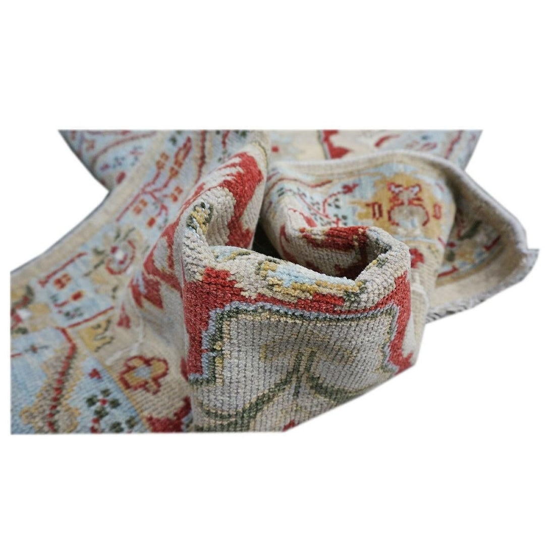 21st Century Afghan Sultanabad 3x10 Tan, Red & Light Blue Handmade Runner Rug #1144042 - 6