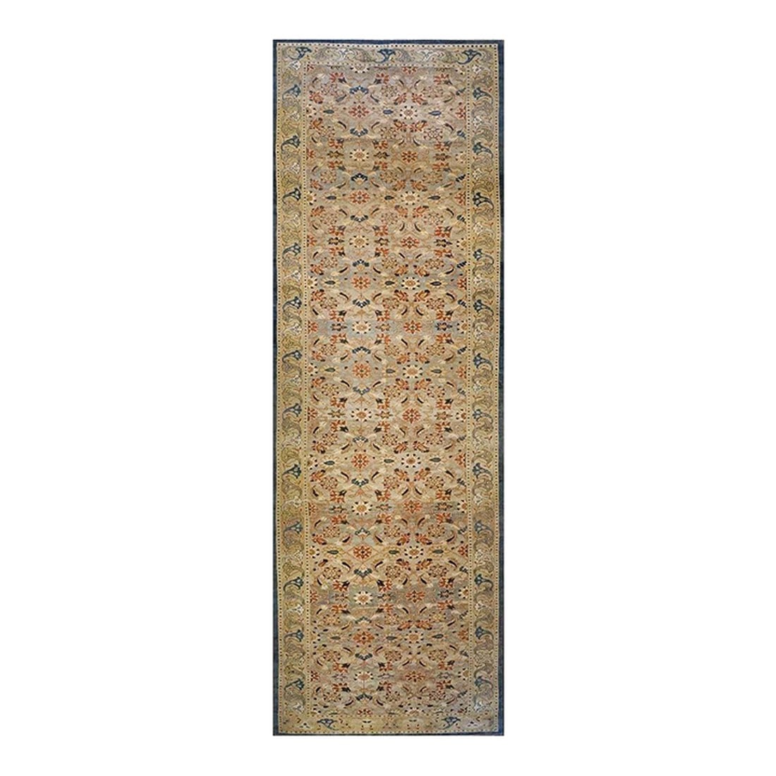 21st Century Persian Sultanabad 7x22 Tan, Blue, & Rust Handmade Gallery Rug #1142002: 21st Century Persian Sultanabad 7x22 Tan, Blue, & Rust Handmade Gallery Rug #1142002 Condition: Imperfections: No Imperfections Condition Notes: New Dimensions: Height: 0.25 in. Width: 84 in.