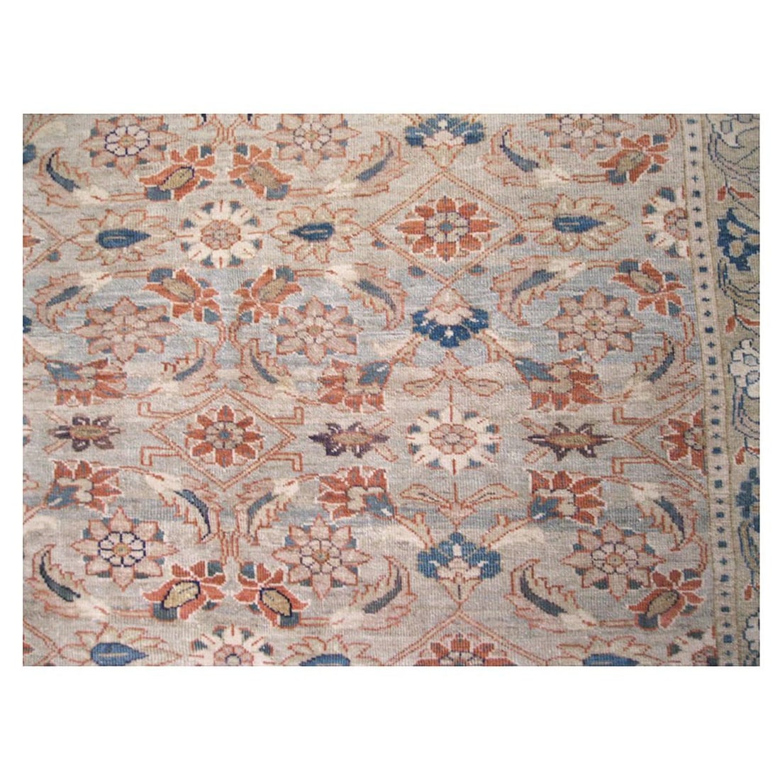 21st Century Persian Sultanabad 7x22 Tan, Blue, & Rust Handmade Gallery Rug #1142002 - 7