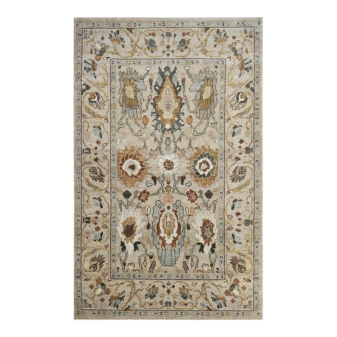 21st Century Afghan Sultanabad Wool 4x6 Ivory, Gray & Tan Handmade Area Rug #1143757: 21st Century Afghan Sultanabad Wool 4x6 Ivory, Gray & Tan Handmade Area Rug #1143757 Condition: Imperfections: No Imperfections Condition Notes: New Dimensions: Height: 0.25 in. Width: 48 in.