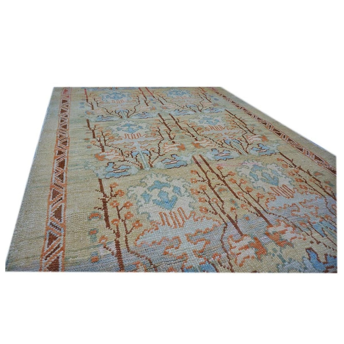 21st Turkish Donegal 4x8 Tan and Rust Hemp/Wool Handmade Area Rug #1140876 - 4