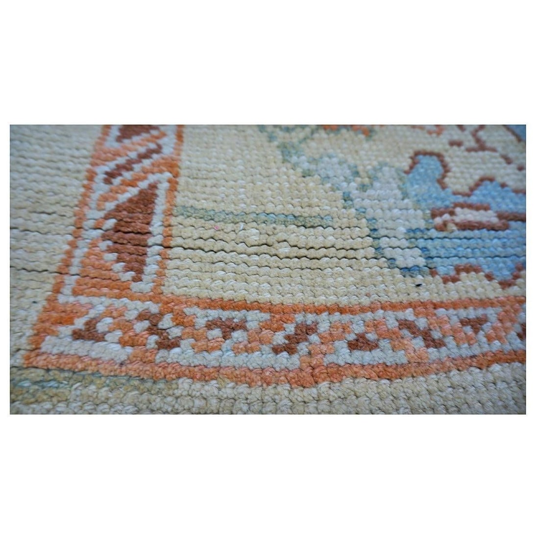 21st Turkish Donegal 4x8 Tan and Rust Hemp/Wool Handmade Area Rug #1140876 - 5