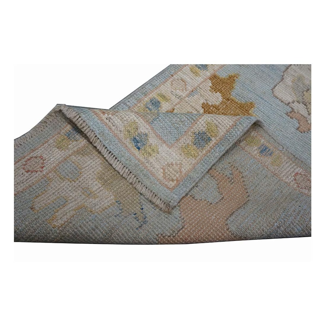 21st Century Turkish Oushak 2X10 Gold, Gray & Ivory, Handmade Runner Rug #1144115 - 11