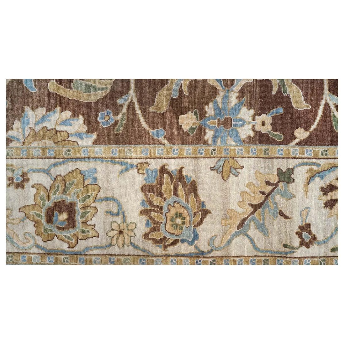 21st Century Afghan Wool Sultanabad 6x9 Blue, Brown & Ivory Handmade Area Rug #1143352 - 4