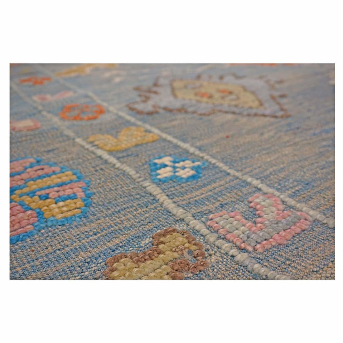 21st Century Turkish Oushak 9x12 Gray, Orange & Slate Blue Handmade Area Rug #a.c 201 - 8