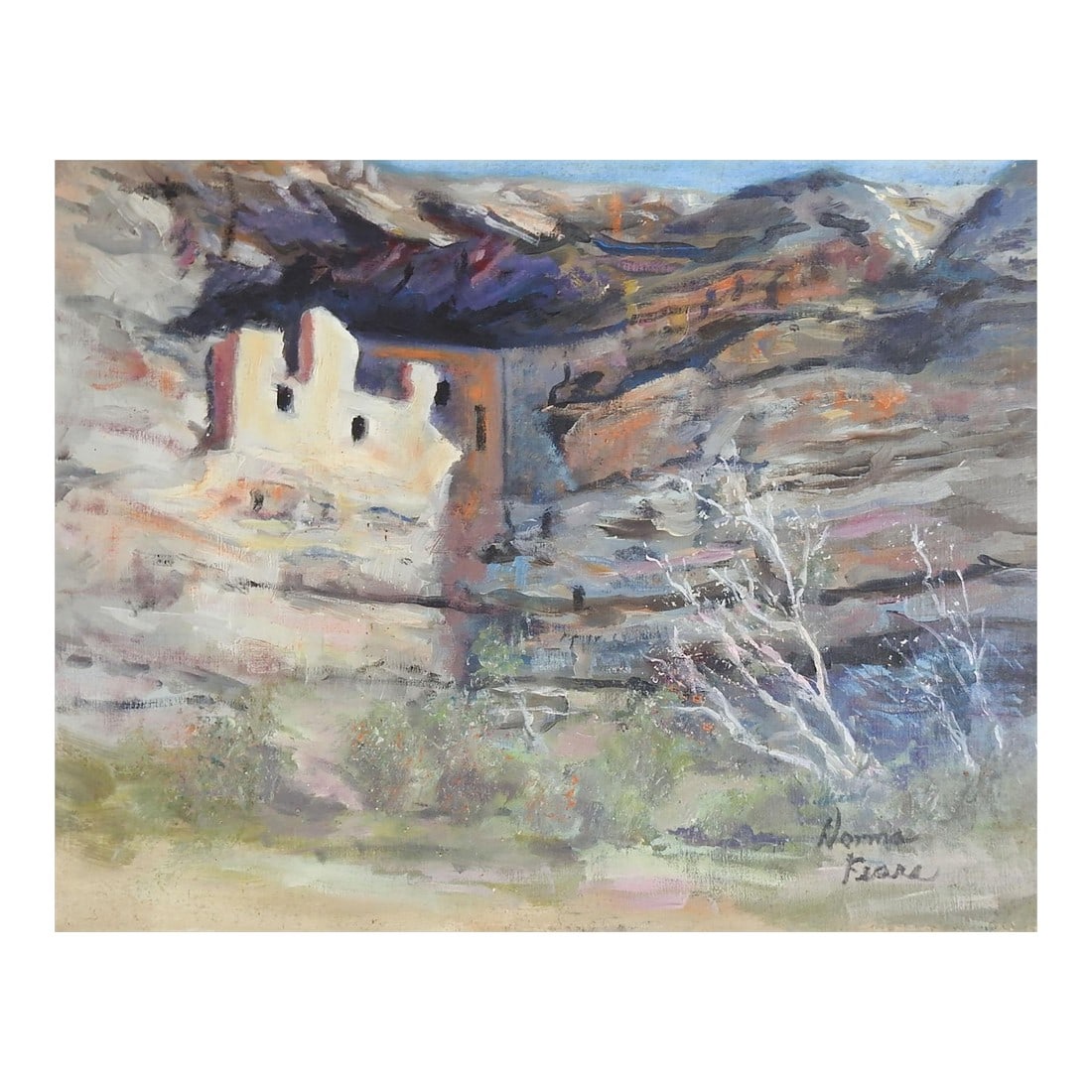 Late 20th Century Southwest Cliff Dwelling Painting