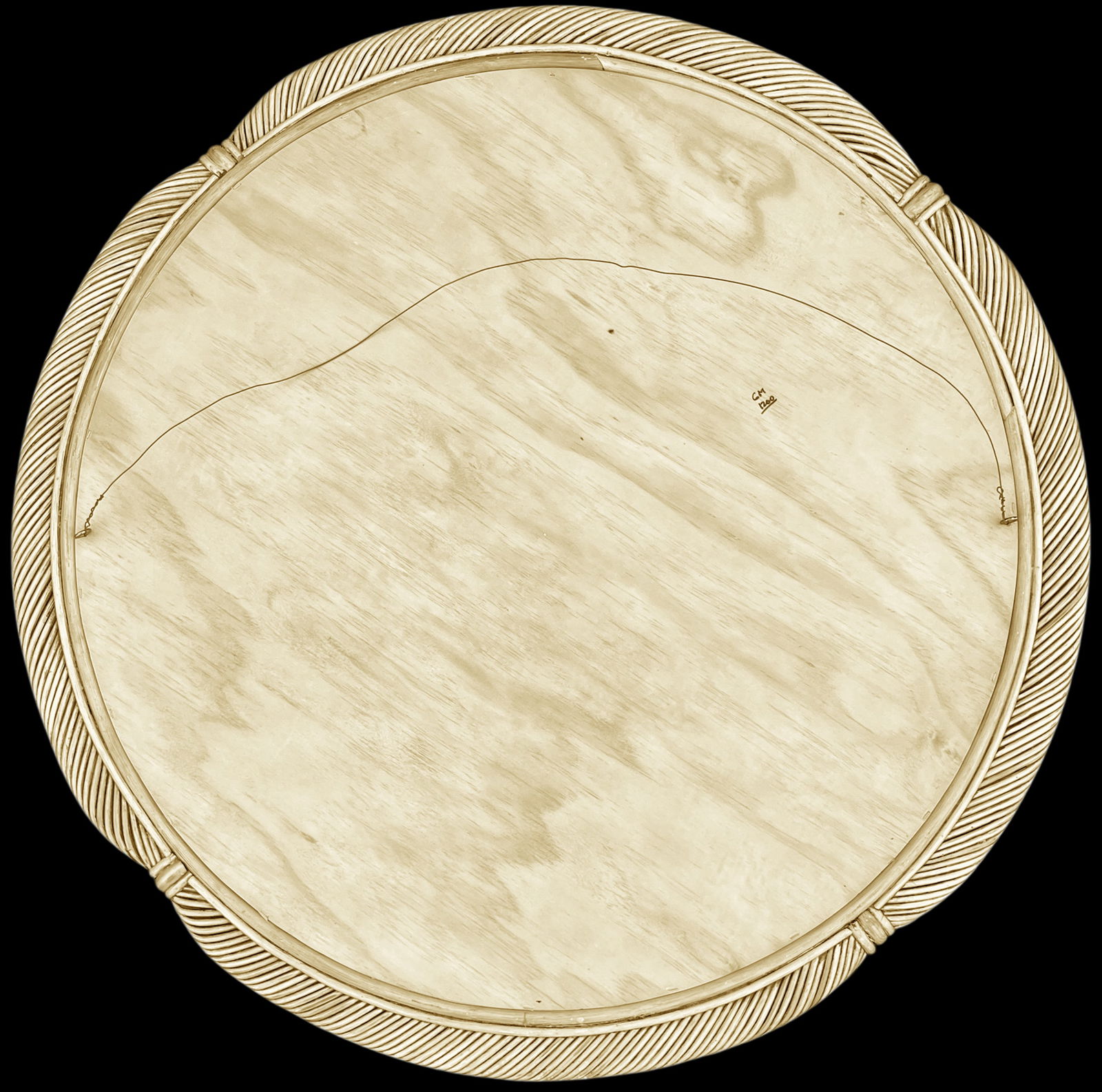 Vintage 1970s 41" Round Pencil Reed Mirror "” After Gabriella Crespi, Karl Springer, Tommi - 8