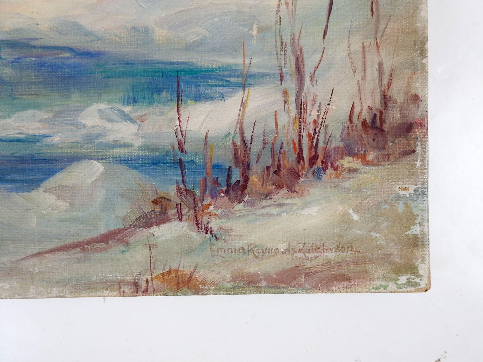 Early 20th Century Impressionist Misty Blue Winter Landscape Painting - 2