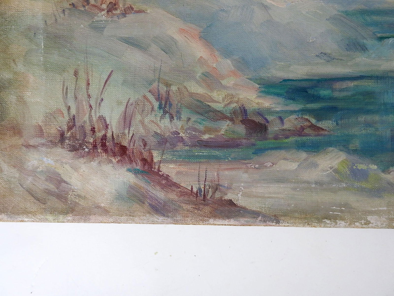 Early 20th Century Impressionist Misty Blue Winter Landscape Painting - 4