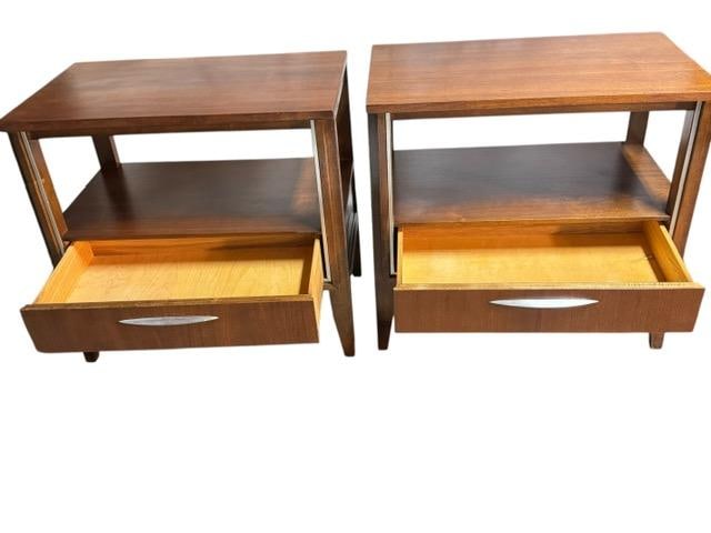 1950s Mid Century Modern Walnut Bedroom Set by West Michigan Furniture C. 1950's Highboy Dresser Wit - 11