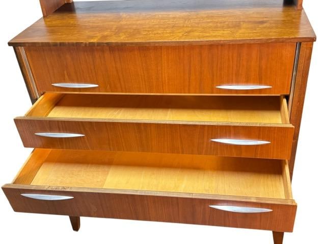 1950s Mid Century Modern Walnut Bedroom Set by West Michigan Furniture C. 1950's Highboy Dresser Wit - 5