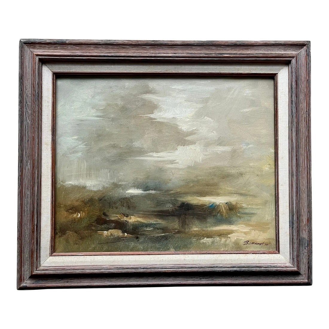 Original Oil Landscape-Framed, Signed,.Baranet-1994: This beautifully painted landscape was done by Philadelphia artist, Robert Baranet (1925-2001) at his studio in Connecticut, where he lived and worked for 36 years. Baranet graduated with honors from