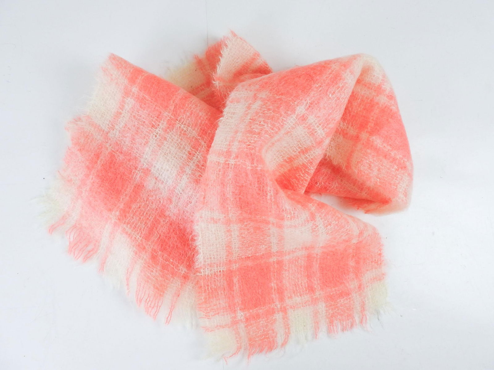 Vintage Bellariva Italian Peach Mohair Wool Scarf - A Pair - 2