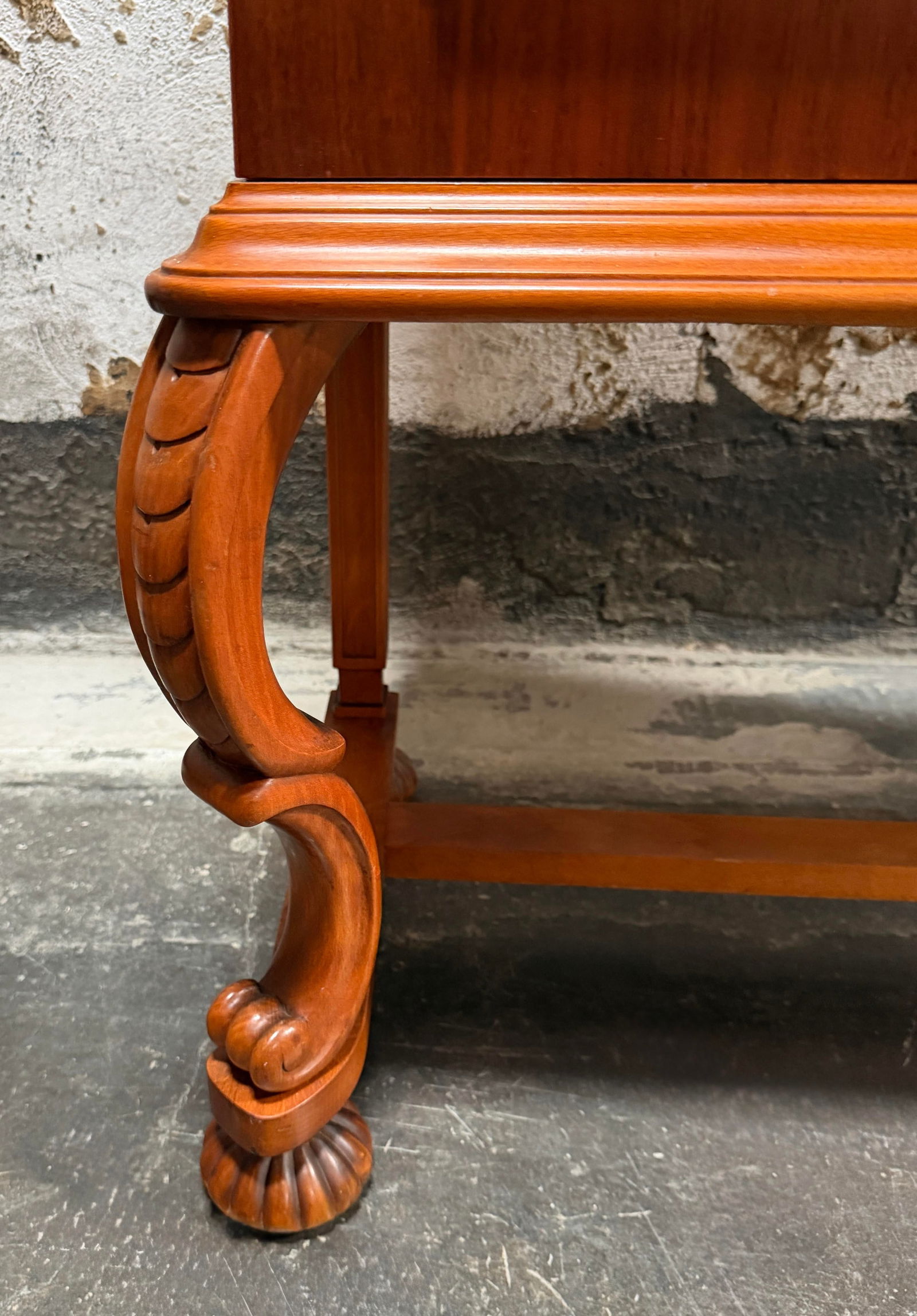 Swedish Grace Hand-Carved Antique Art Deco Bar or Storage Cabinet 1920s - 10