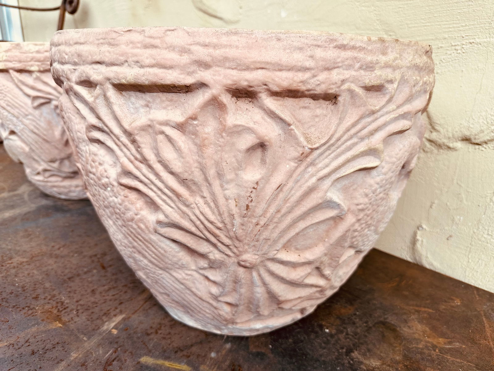 Vintage Italian Tertacotta Tuscan Majolica Planters-a Pair - 10