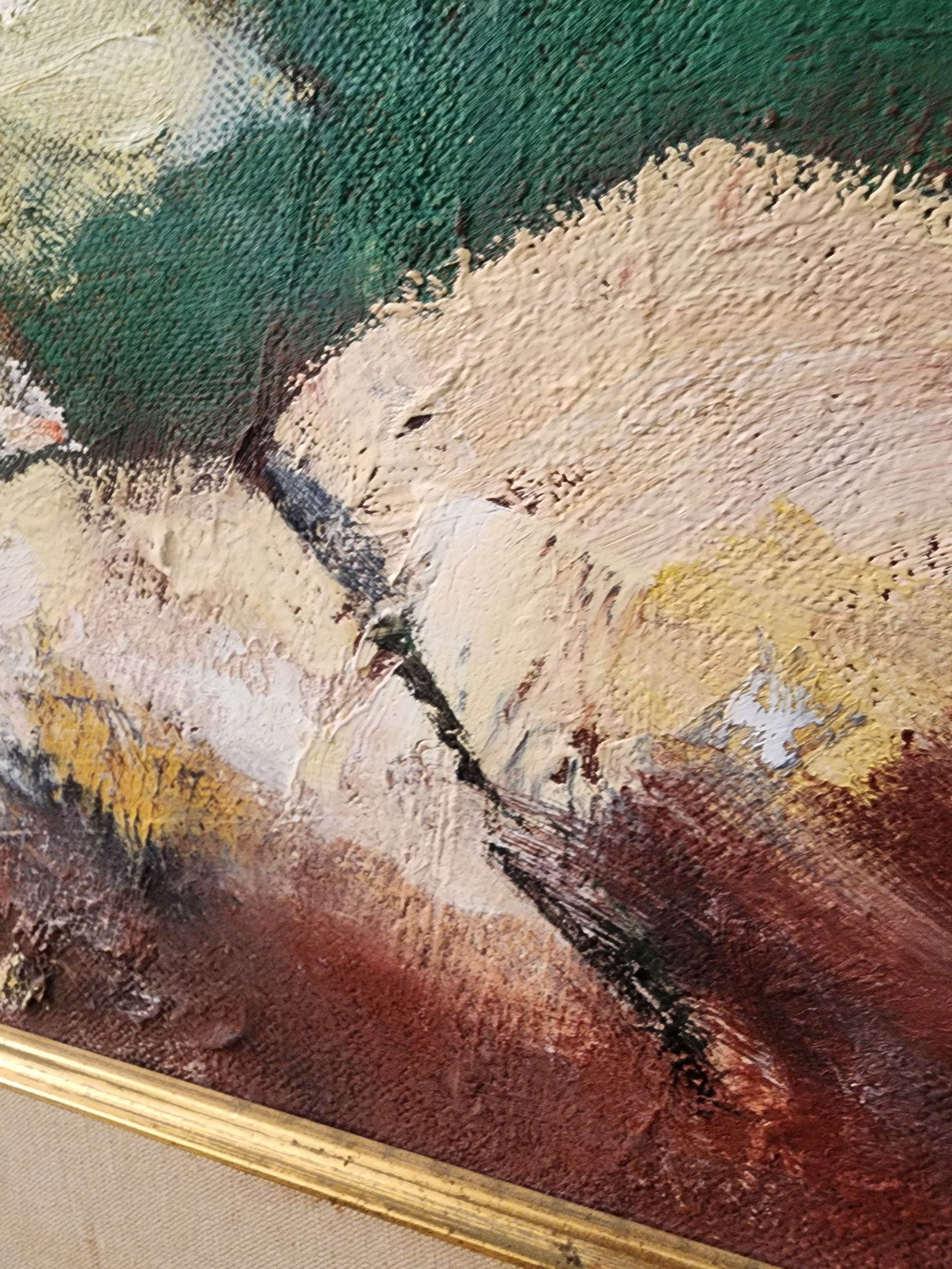 1940s Eleanor Coen Original Oil "Fields and Rocks" - 10