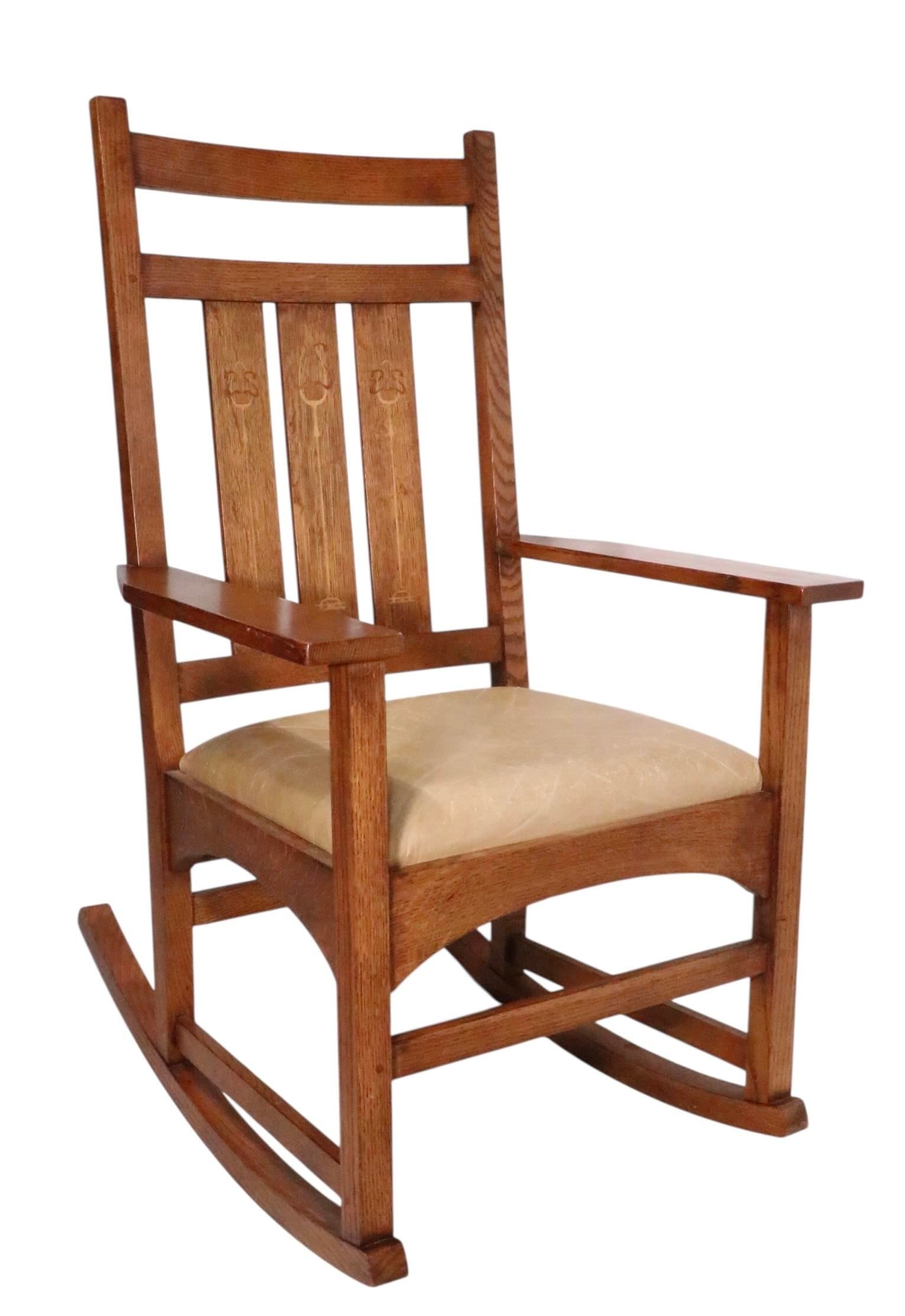 Contemporary Mission Arts and Crafts Harvey Ellis Stickley Rocking Chair - 3