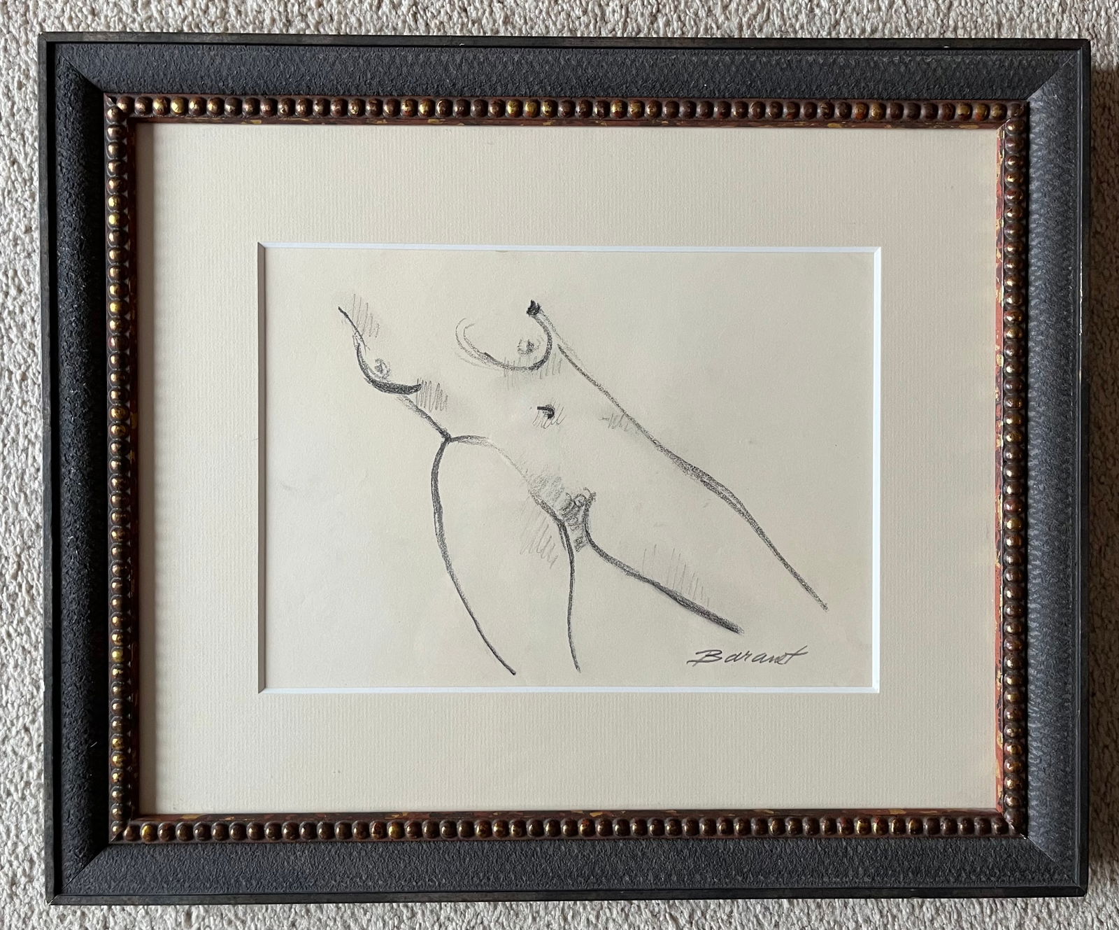 Original Nude Pencil Drawings-Custom Framed-Signed - 3