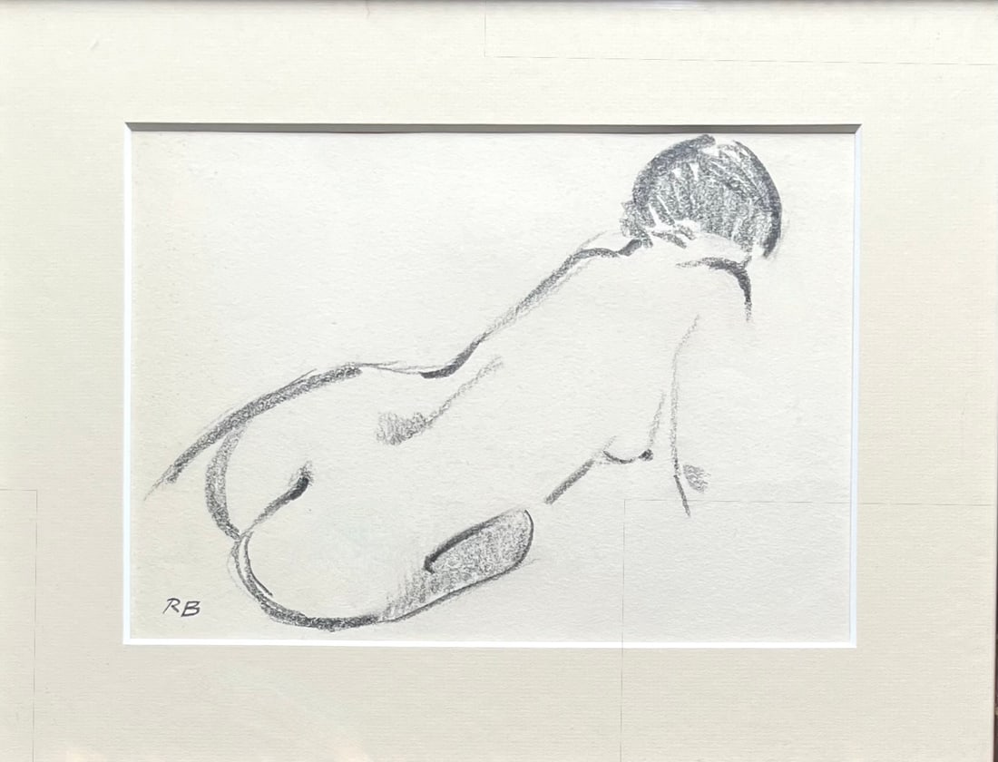 Original Nude Pencil Drawings-Custom Framed-Signed - 7