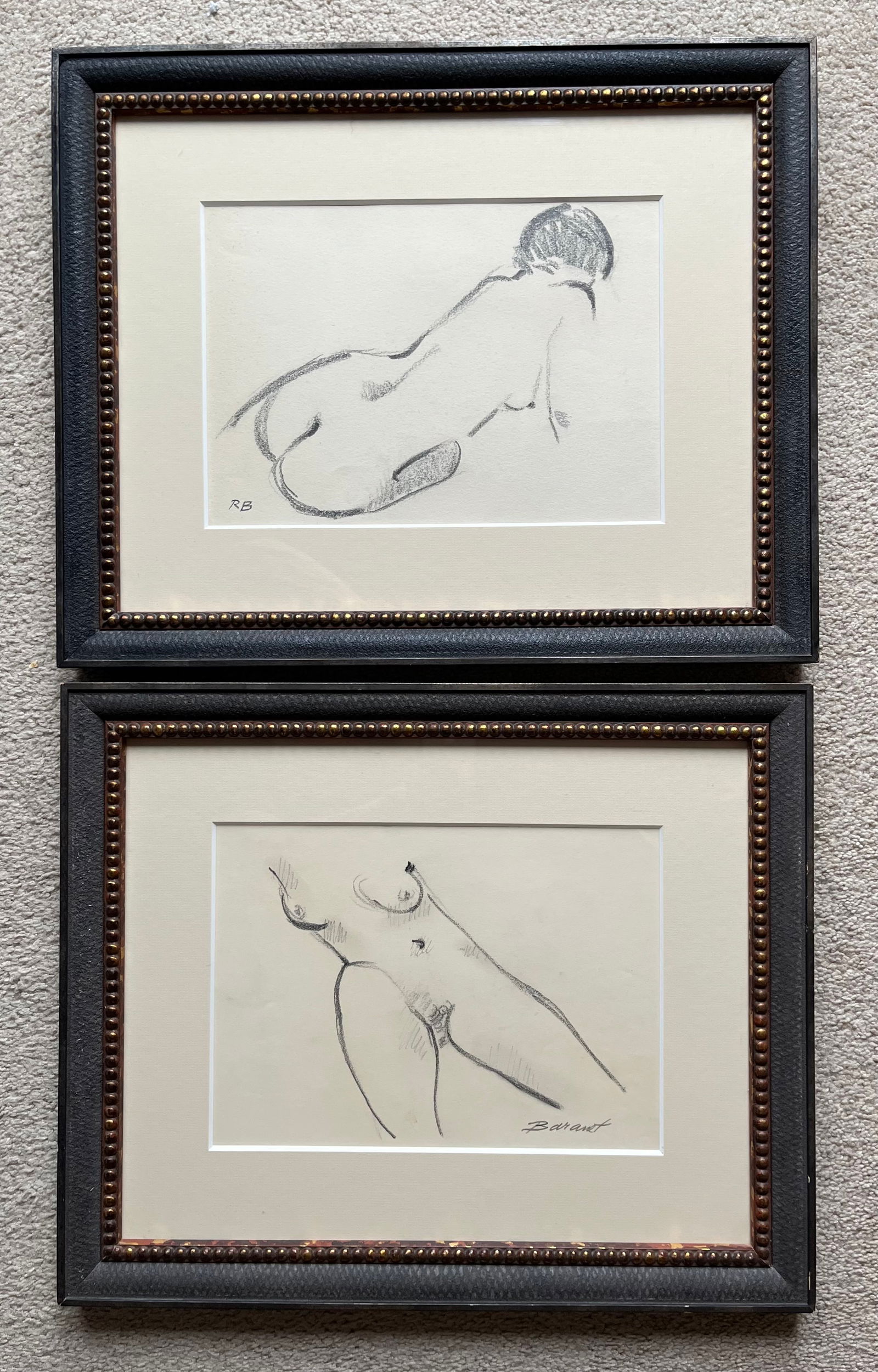 Original Nude Pencil Drawings-Custom Framed-Signed - 9