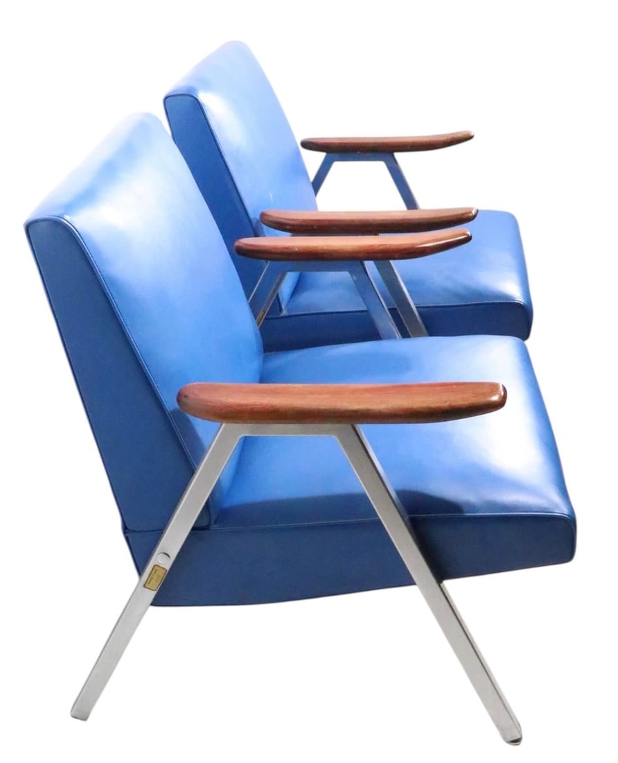 Pr. Mid Century Lounge Chairs by Royal Metal Furniture Company - 11