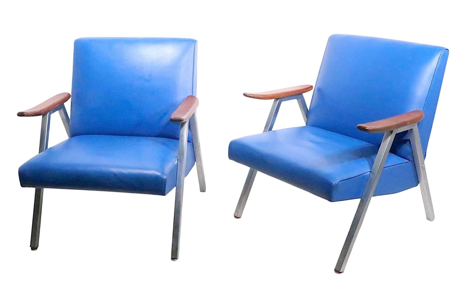 Pr. Mid Century Lounge Chairs by Royal Metal Furniture Company - 3
