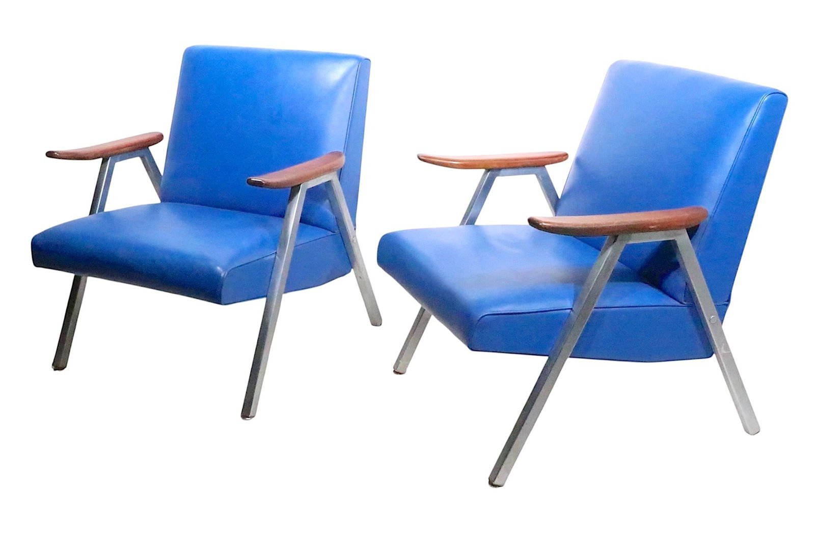 Pr. Mid Century Lounge Chairs by Royal Metal Furniture Company - 5