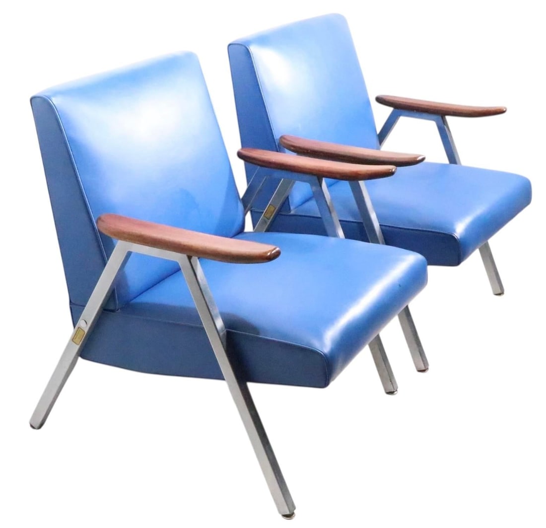 Pr. Mid Century Lounge Chairs by Royal Metal Furniture Company - 6