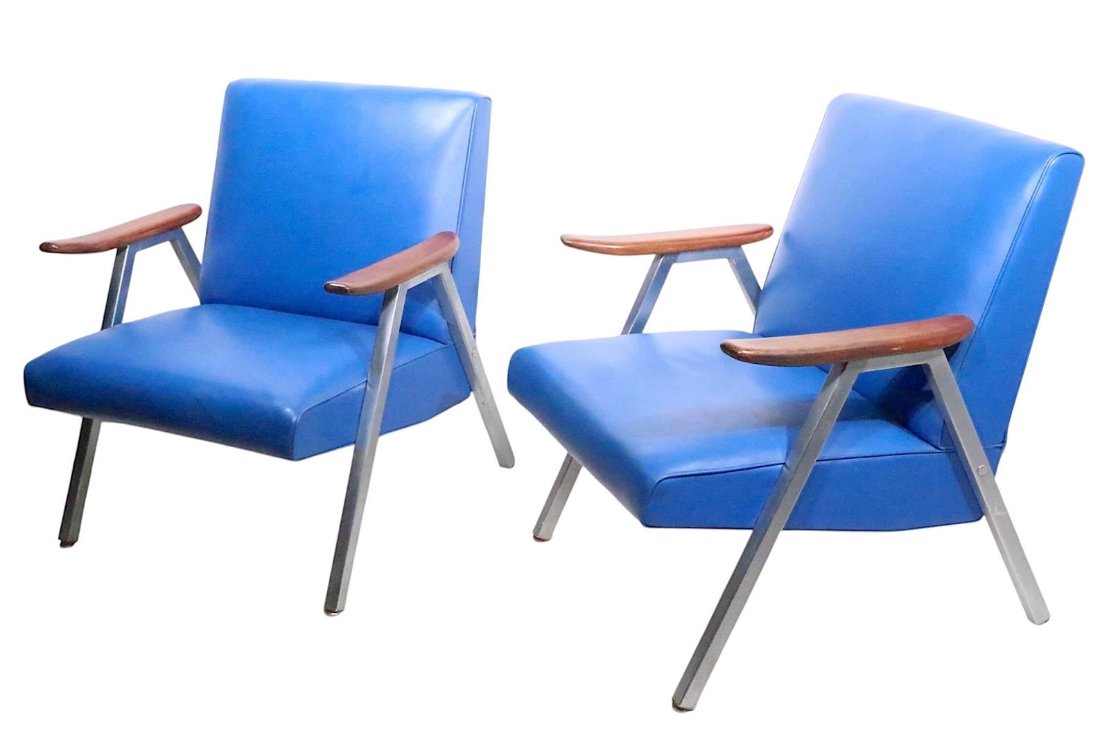 Pr. Mid Century Lounge Chairs by Royal Metal Furniture Company - 7